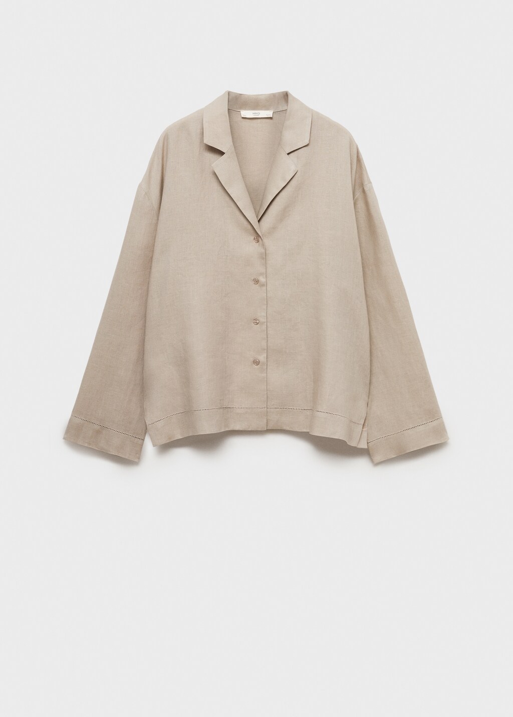 Linen-blend shirt - Sand