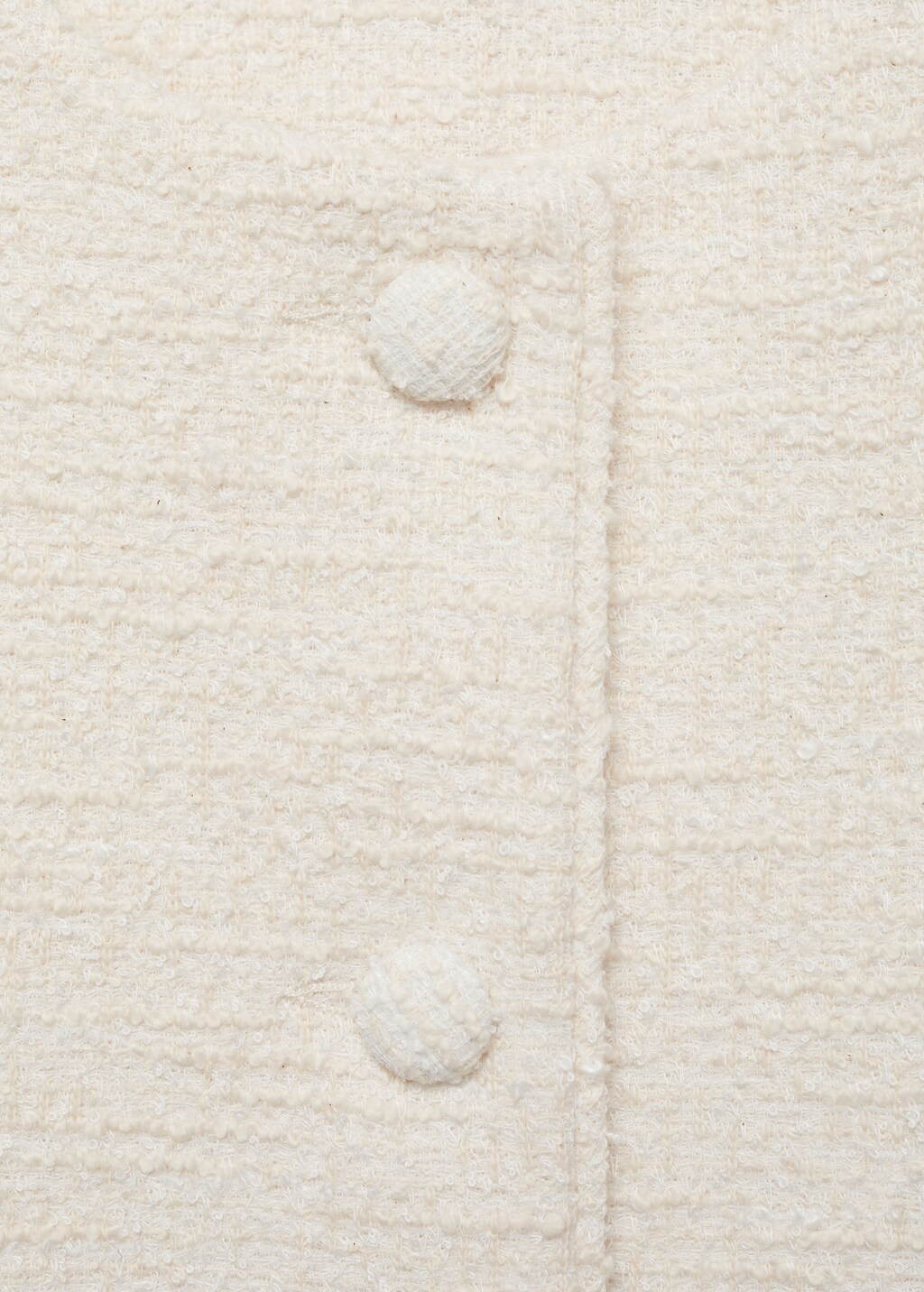 Tweed waistcoat with buttons - Ecru