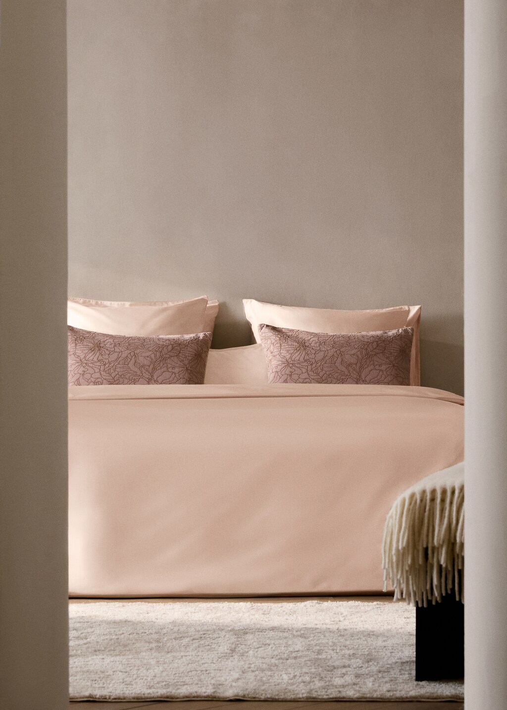 600-thread count satin cotton duvet cover for 180/200 cm bed - Light/Pastel Grey