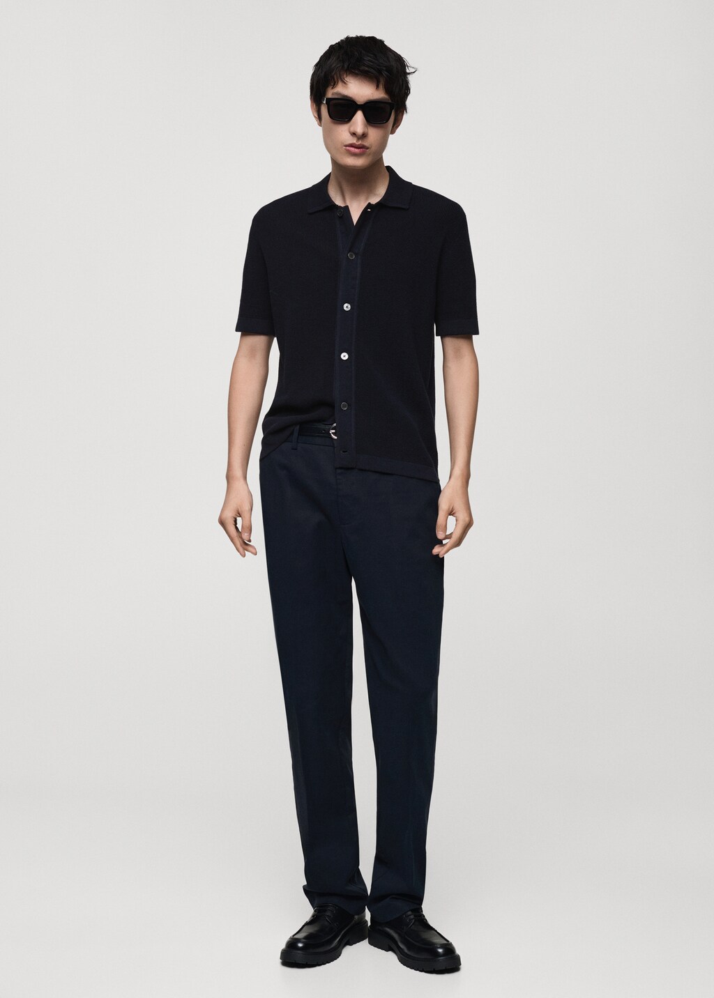 100% cotton knitted polo structure - Dark Navy