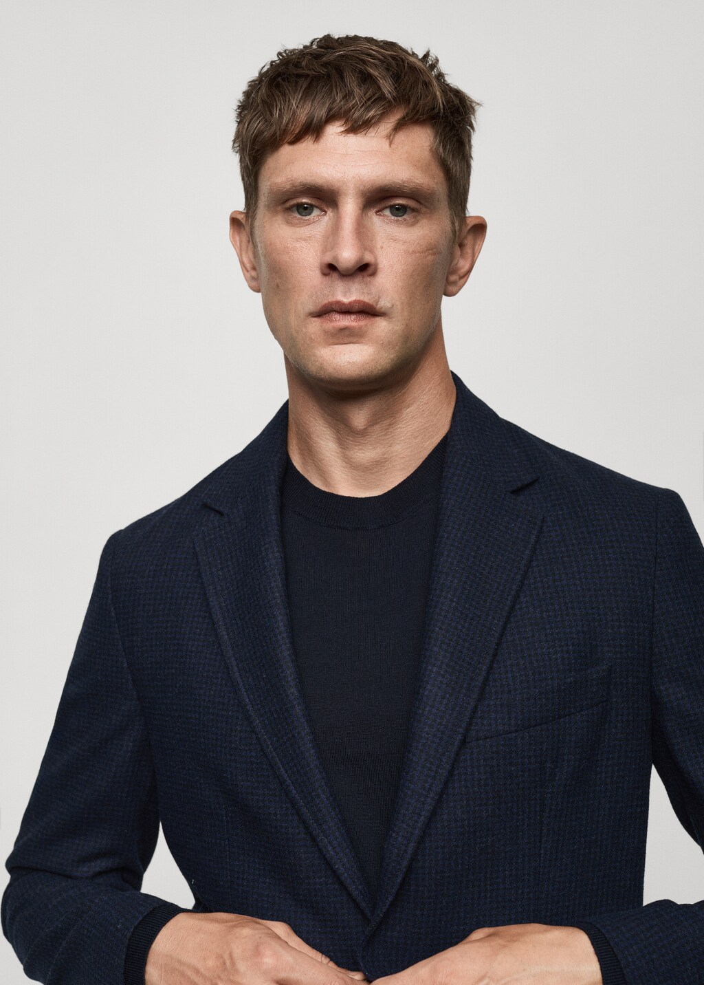 Slim-fit wool blazer - Medium Brown