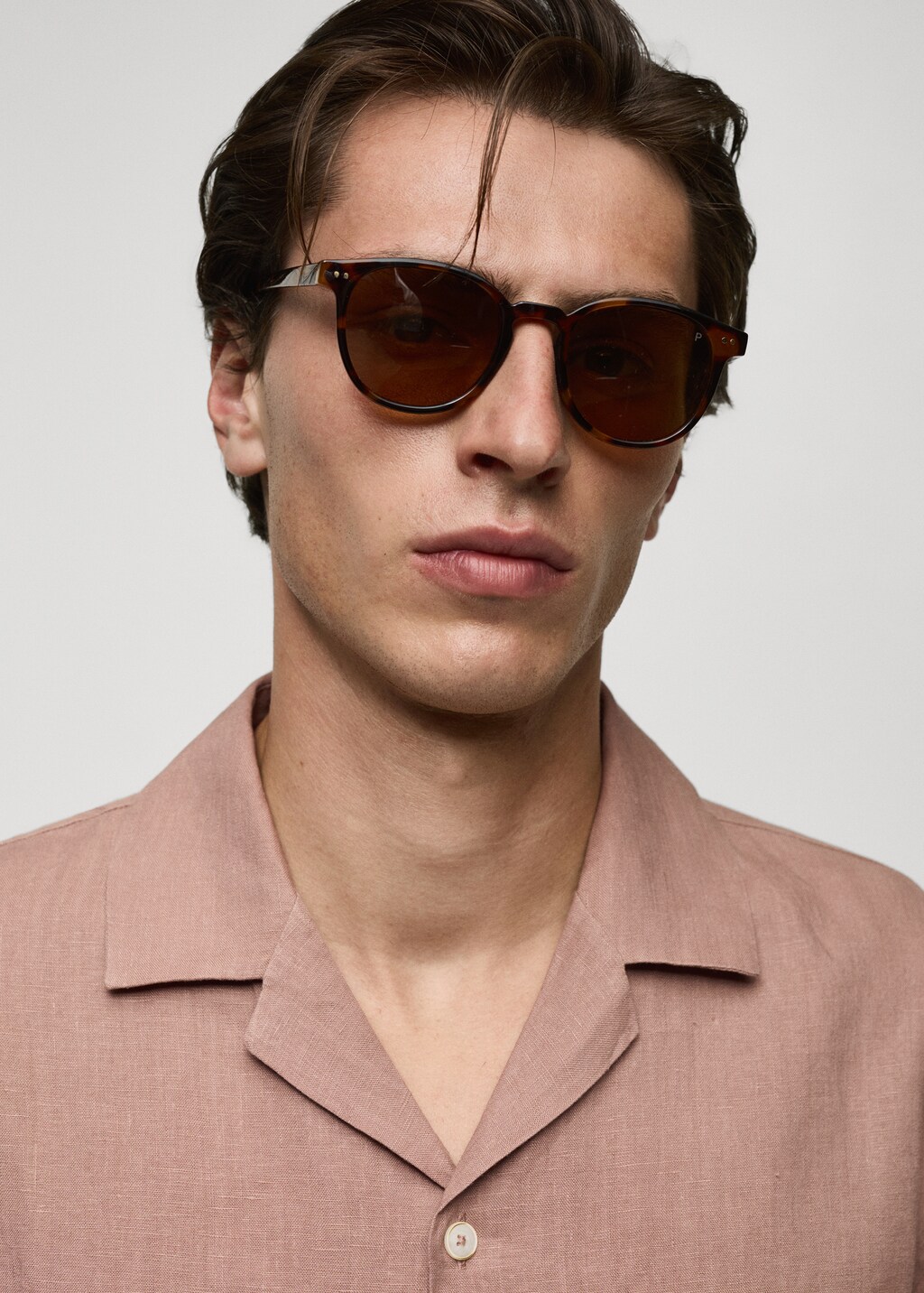 Regular-fit 100% linen shirt - White