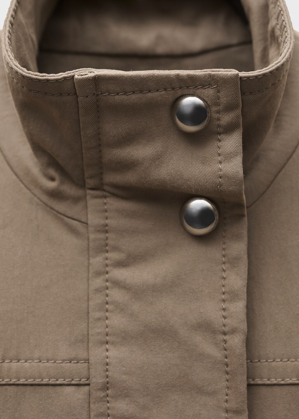 Turtleneck parka with pockets - Medium Brown