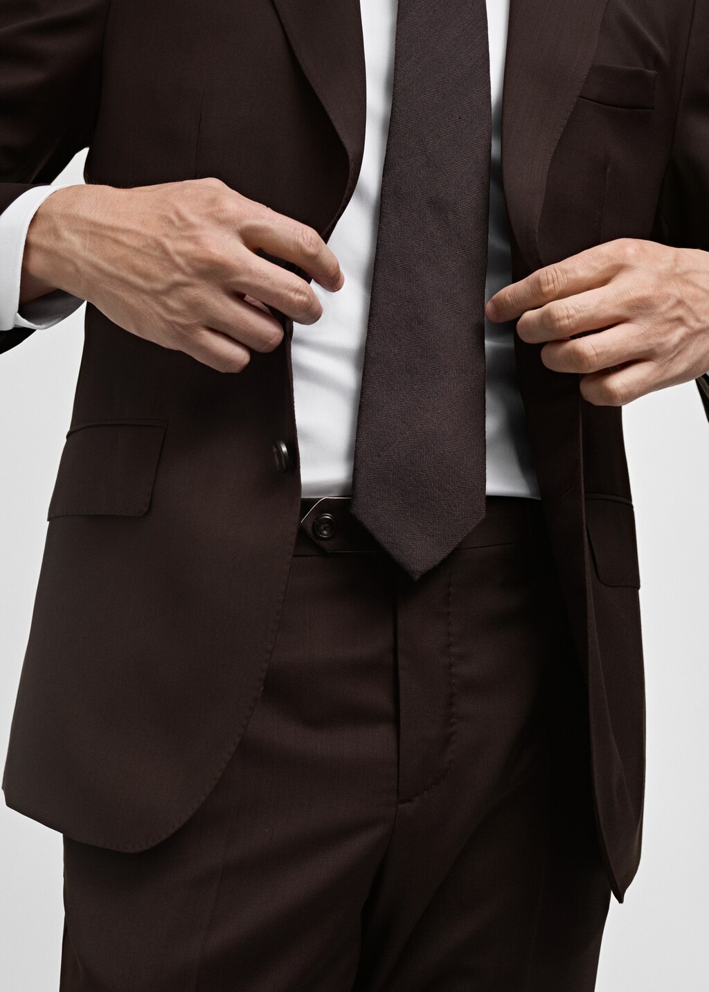 Venice 100% virgin wool suit jacket - Brown