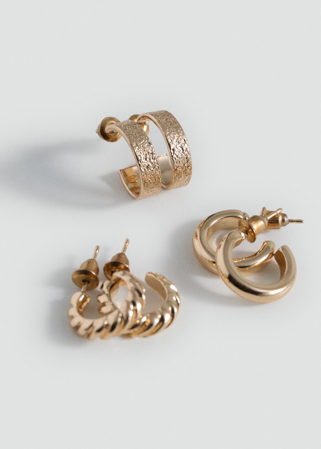 Pack of 3 hoop earrings - Silver