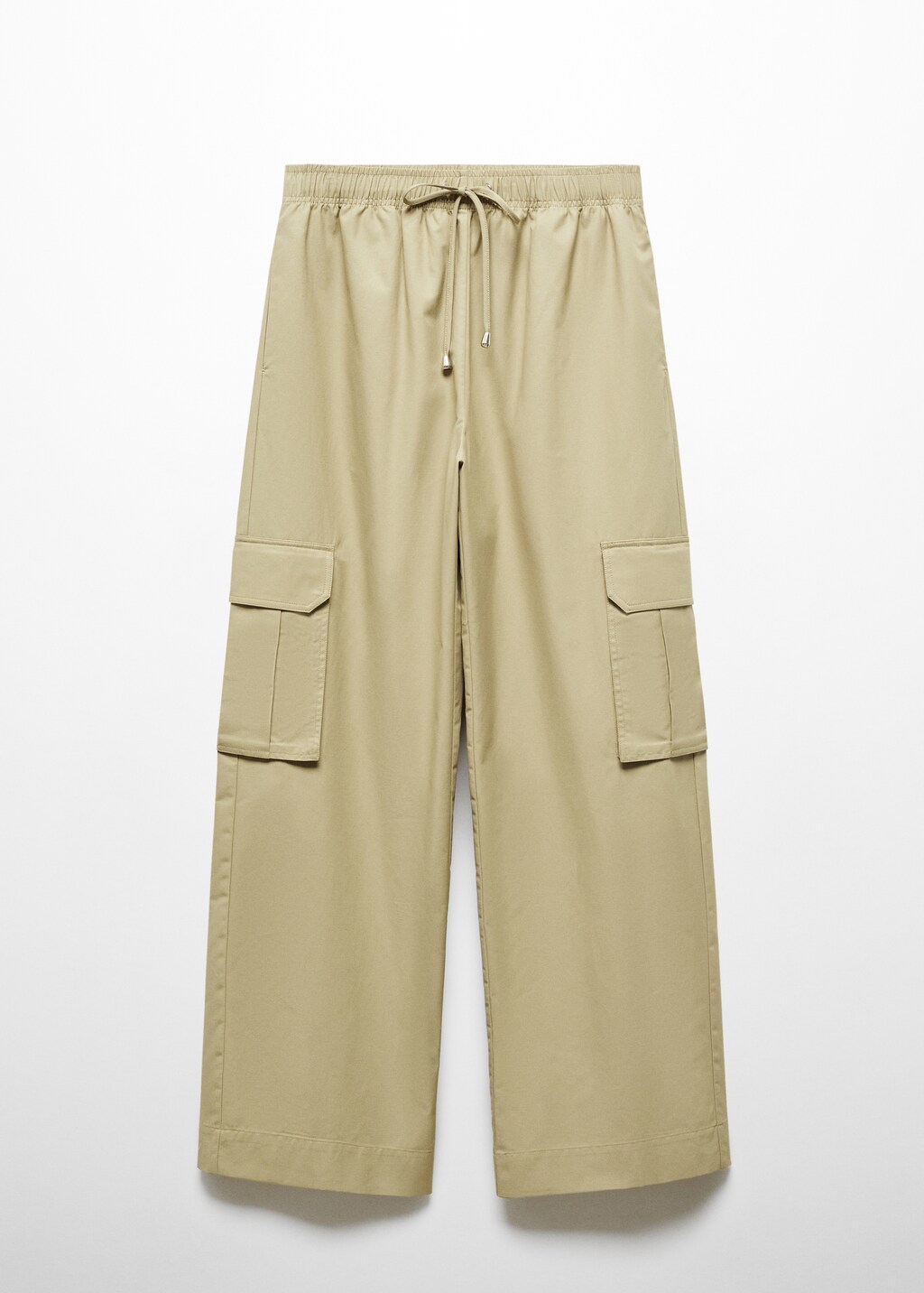 Elastic waist cargo trousers - Beige
