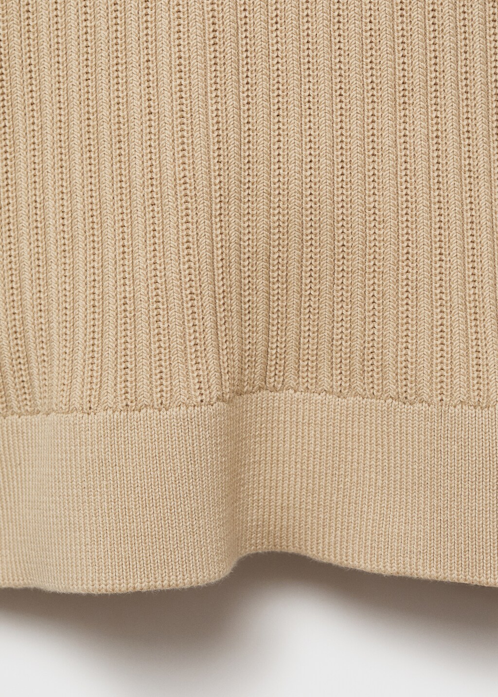 Braided cotton knitted T-shirt - Ecru