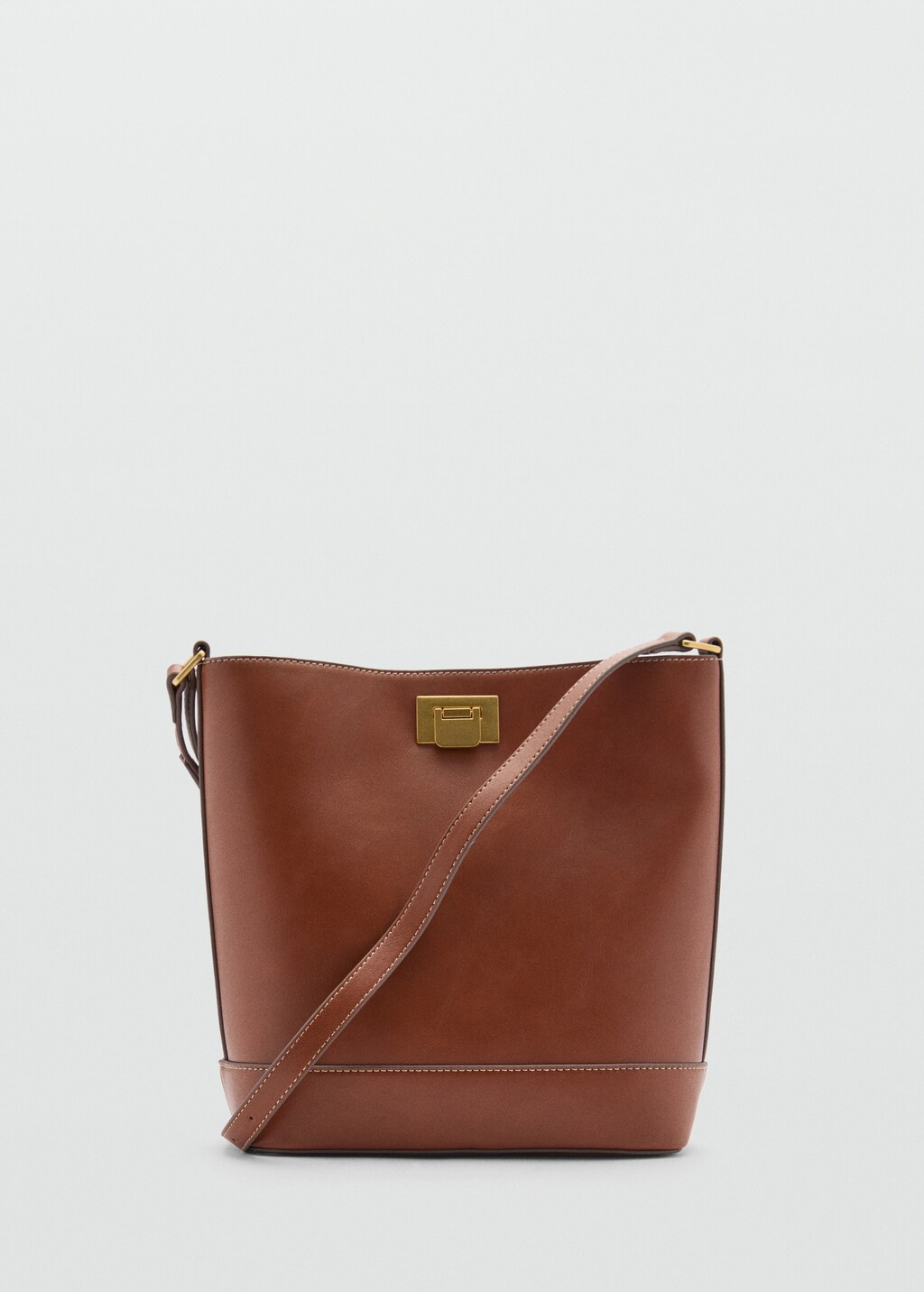 Shopper bag with metallic detail - Brown