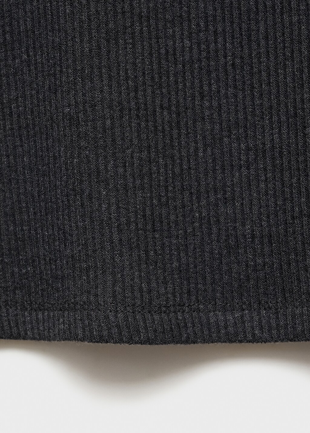 Ribbed long-sleeved t-shirt - Khaki