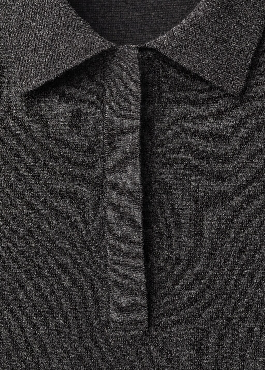 Wool-blend polo-neck sweater - Charcoal