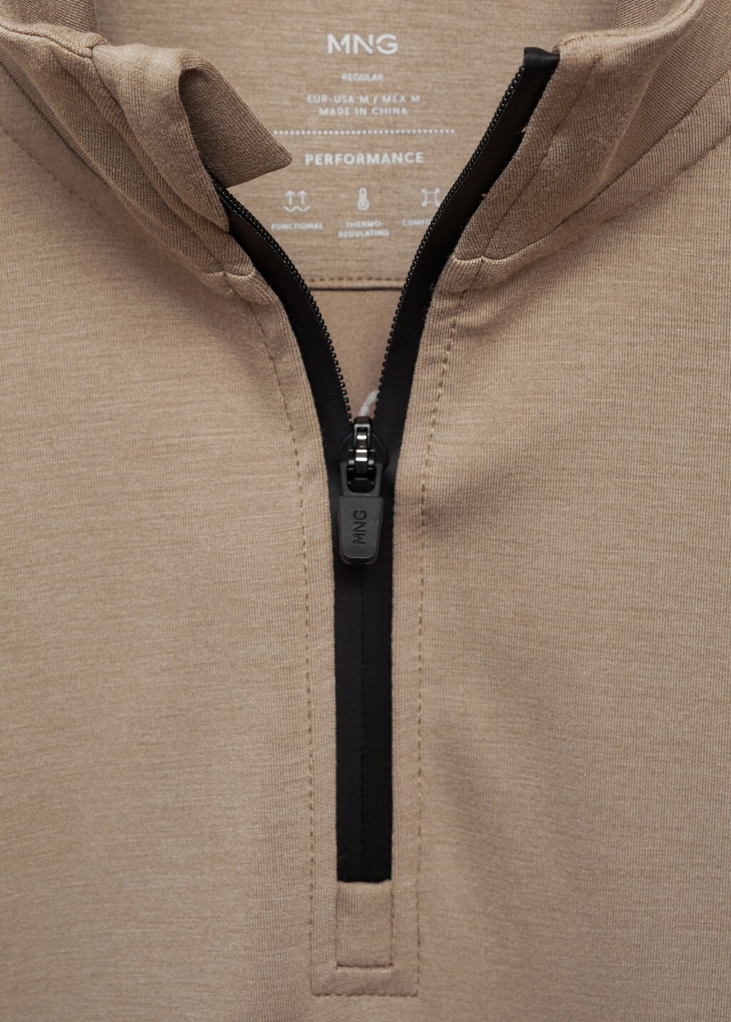 COOLMAX® zip-up sweatshirt - Sand