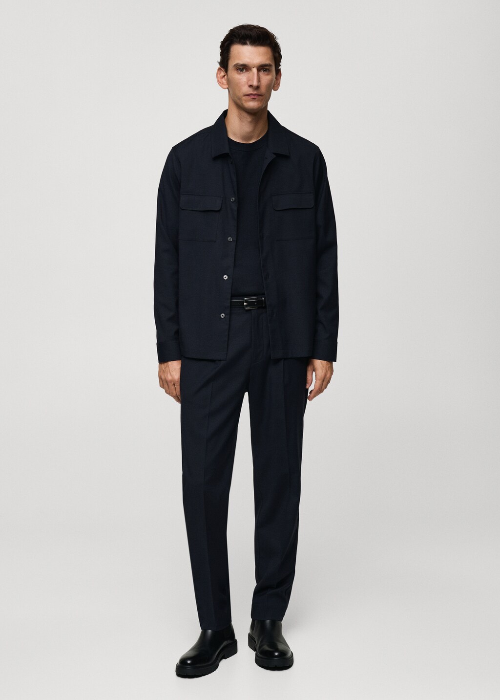 Pleated slim-fit trousers - Dark Heather Grey