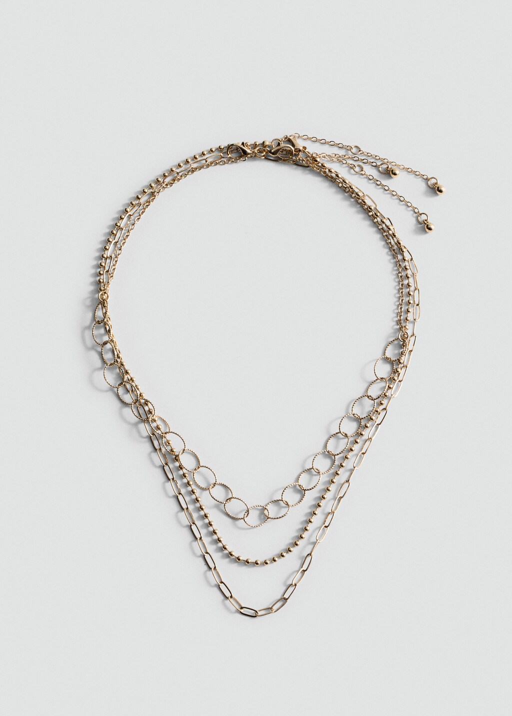 Combined chain necklace - Gold