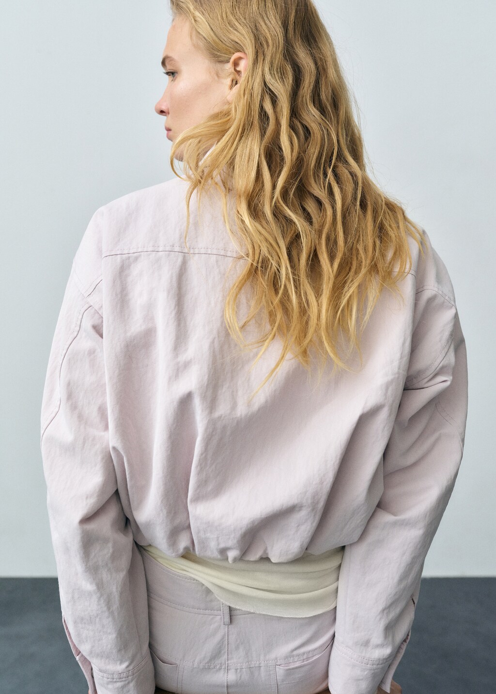 Gathered denim jacket - Lilac