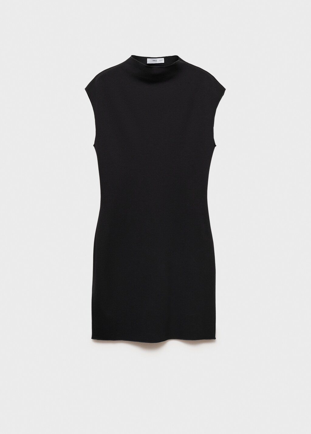 Perkins-neck knitted dress - Black