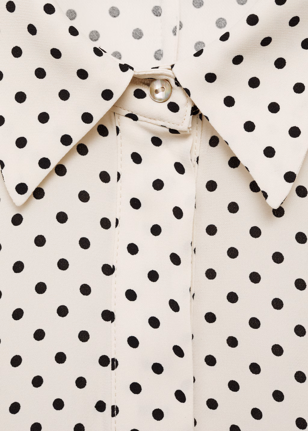 Polka-dot dress with belt - Off White