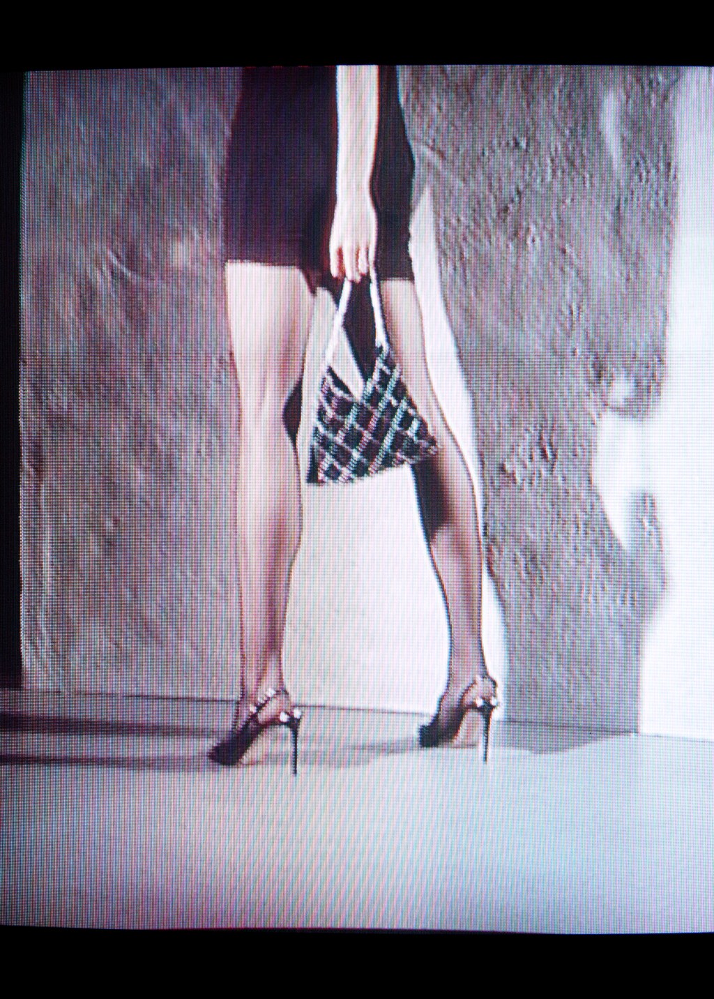 Guipure mesh chain bag - Black