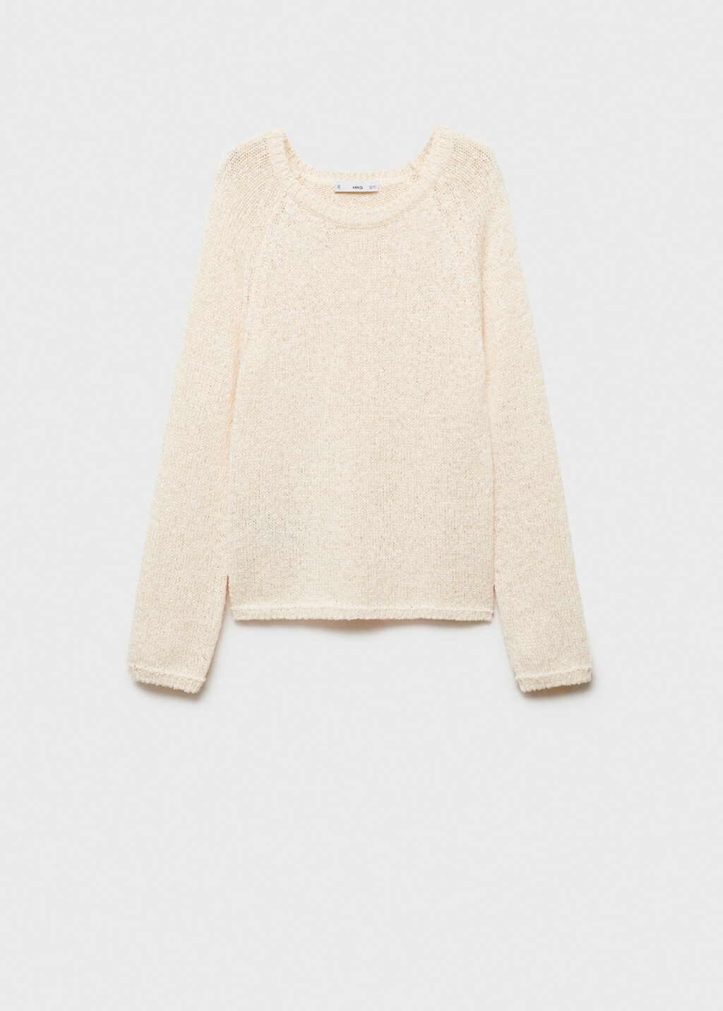 Round-neck crochet sweater - Ecru