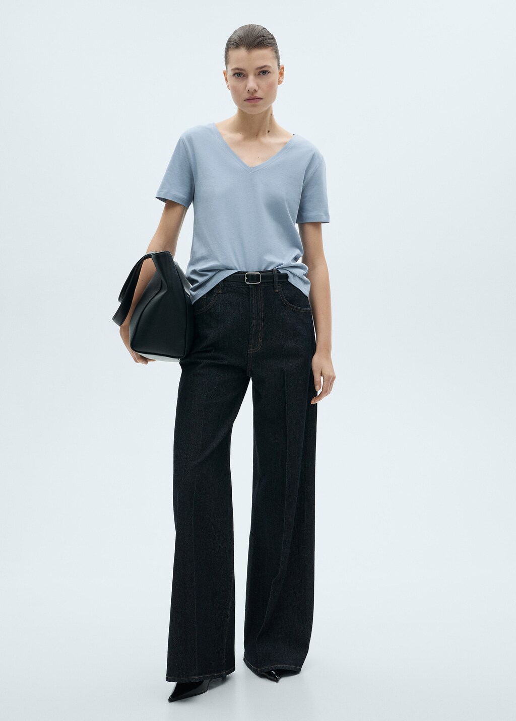 V-neck cotton T-shirt - White