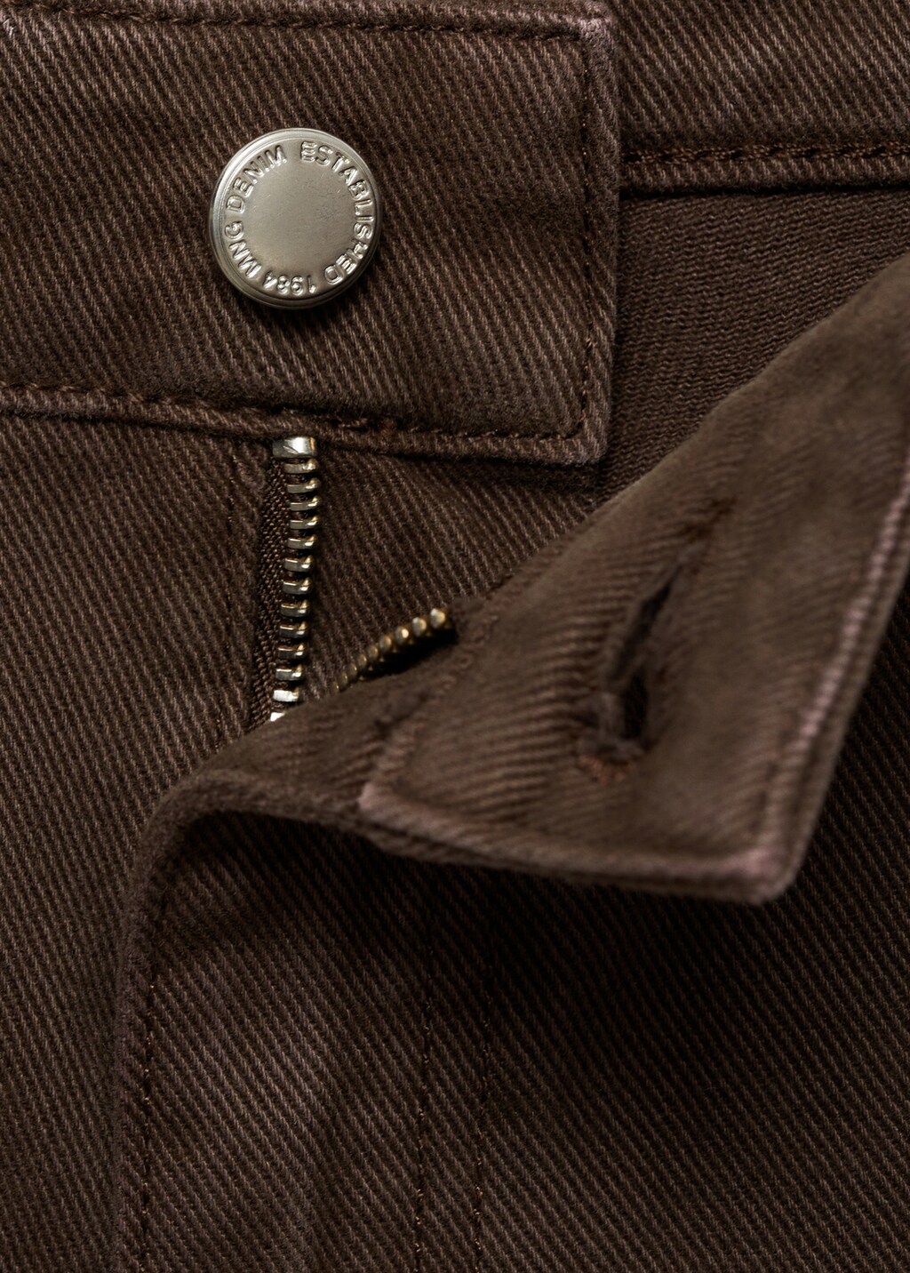 High waist straight jeans - Chocolate