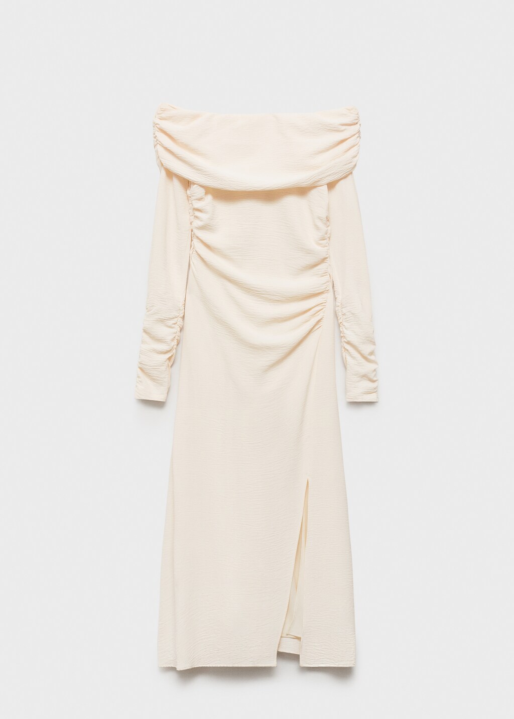 Off-the-shoulder draped dress - White