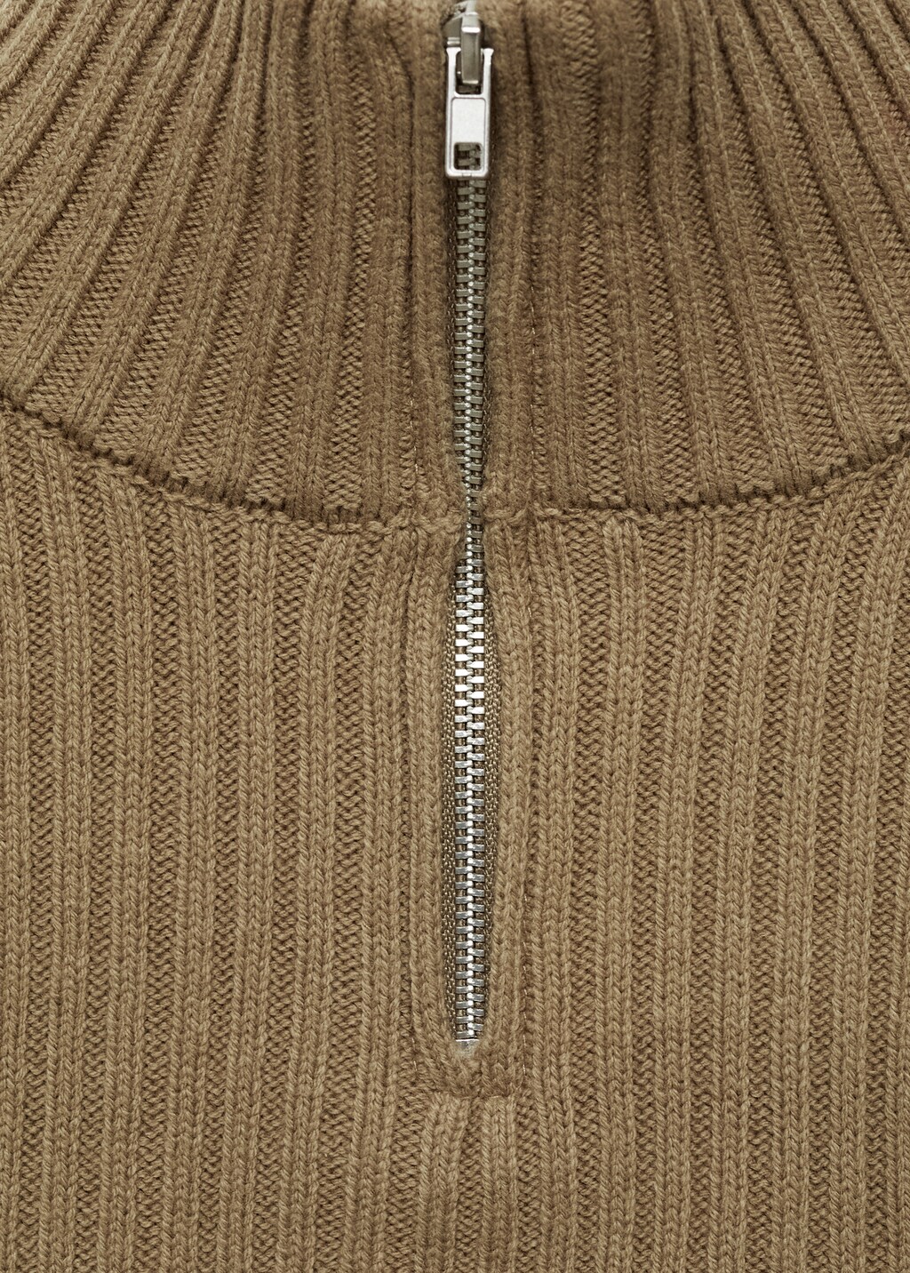 Perkins-neck sweater with logo - Khaki