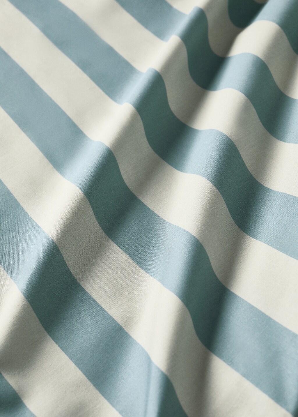 Cotton percale thick-striped children's duvet cover for 90cm bed - Pink