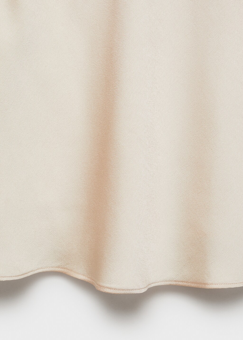 Satin top with draped neckline - Ecru
