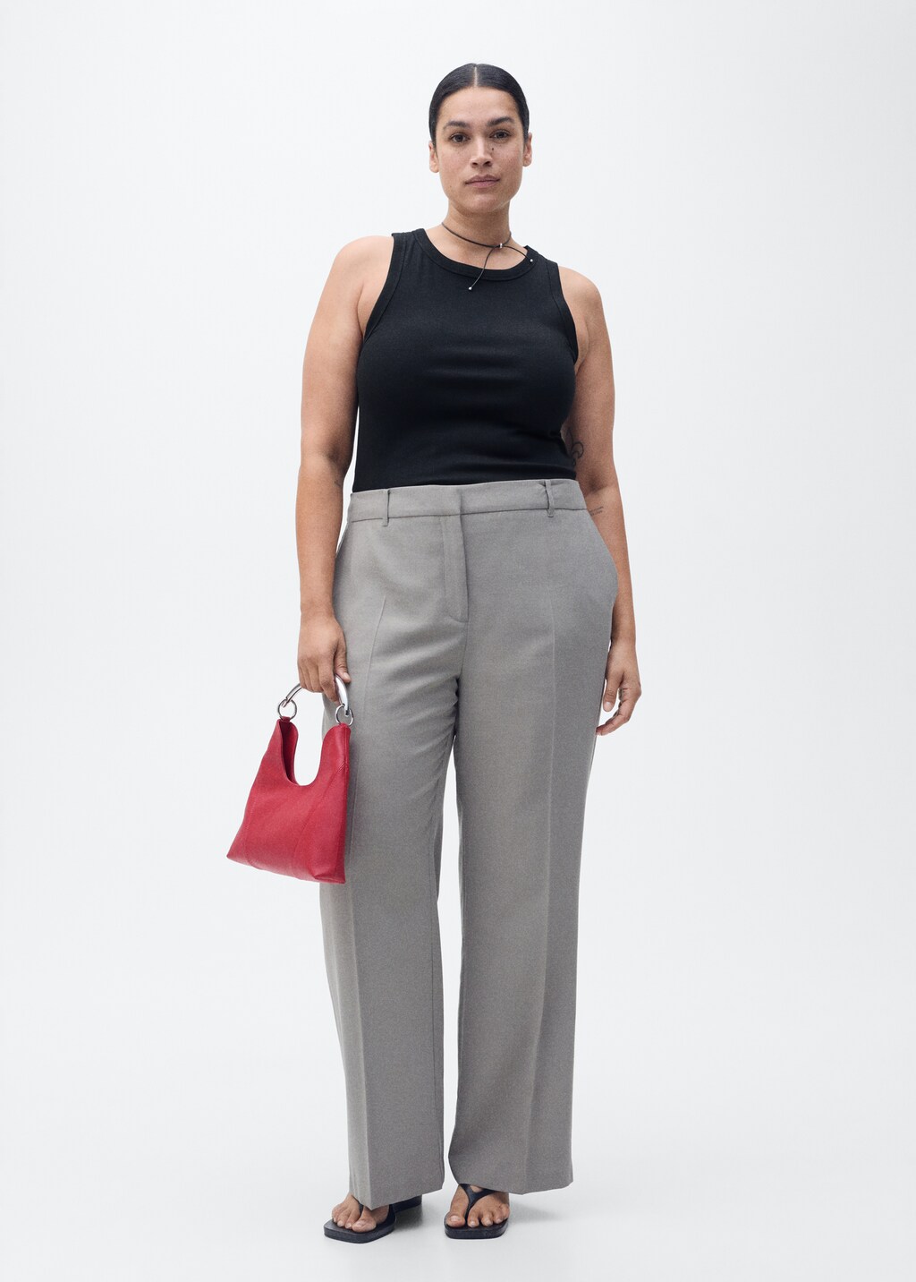 Ribbed cotton-blend top - Vanilla