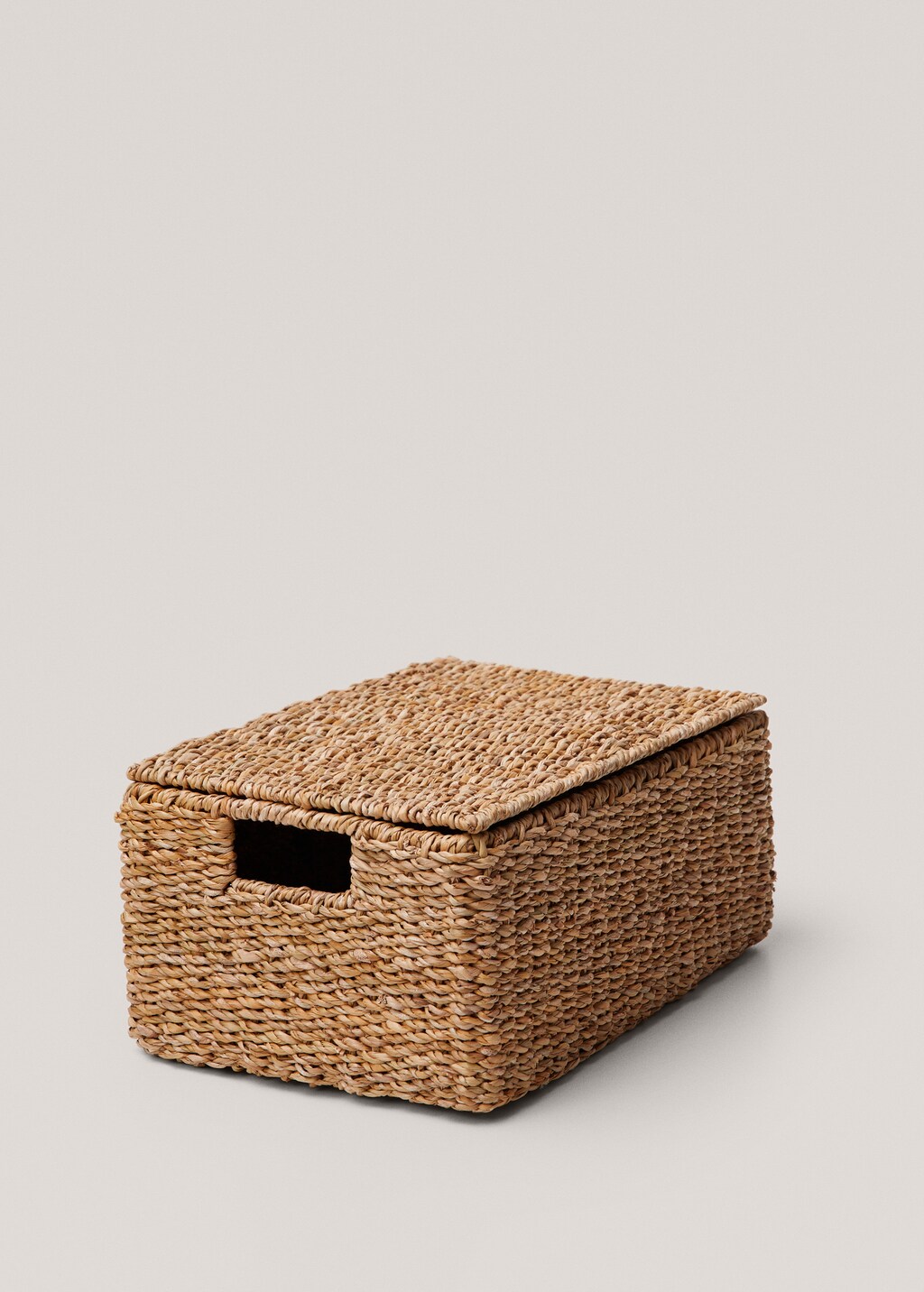 Braided basket with handles 35x25cm - Brown