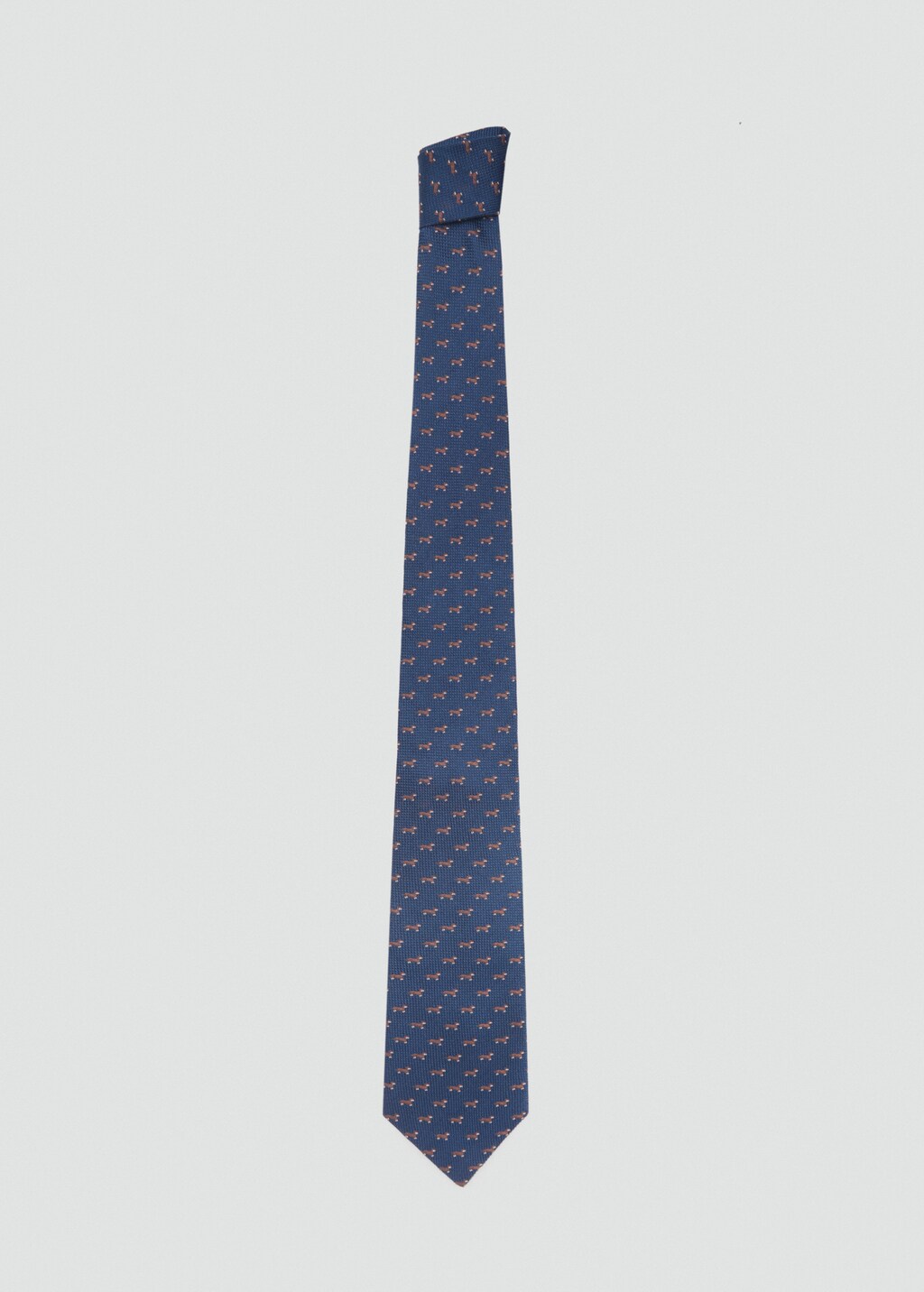 Mulberry silk animal-print tie - Dark Navy