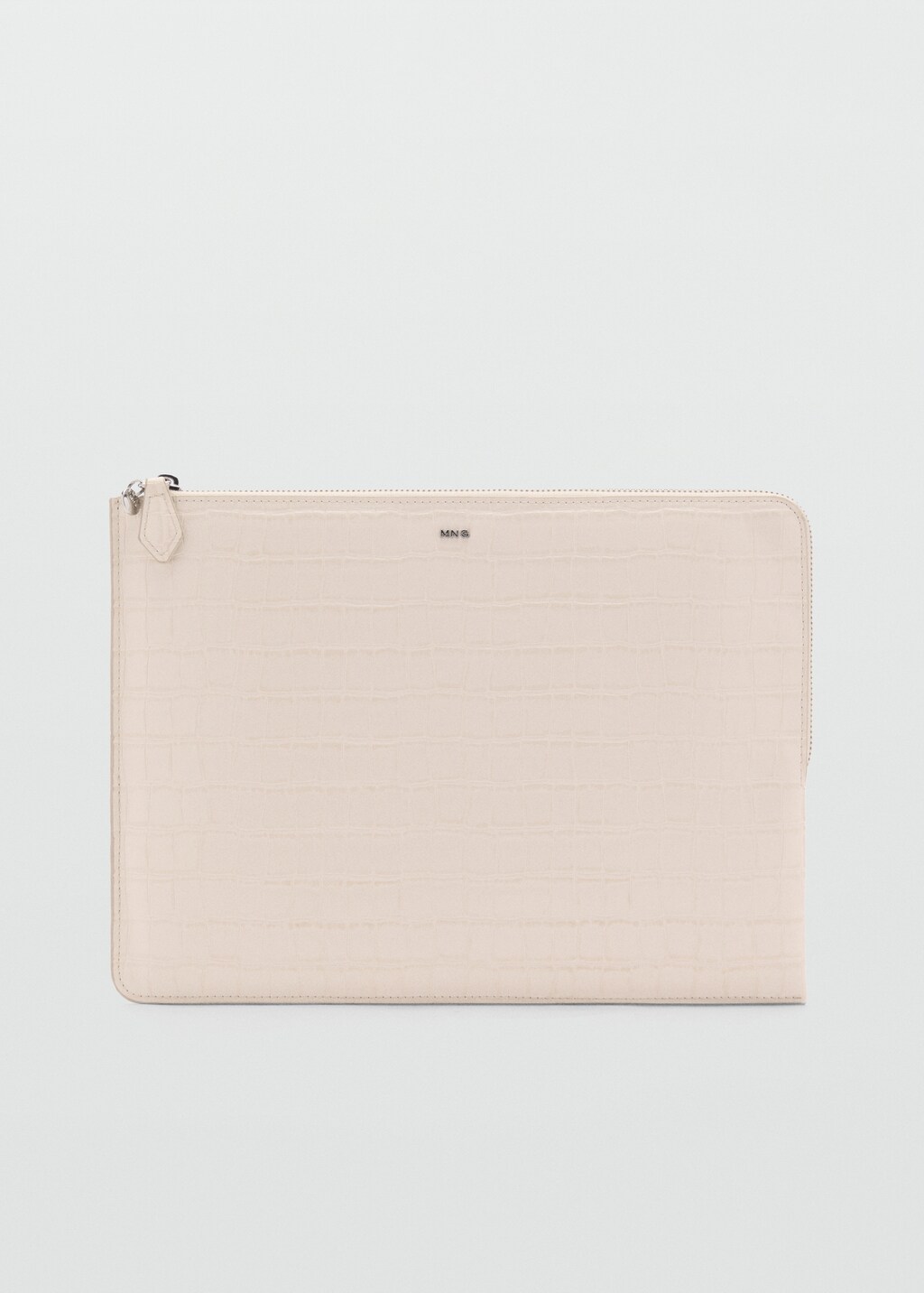 Croco leather effect laptop case - Off White