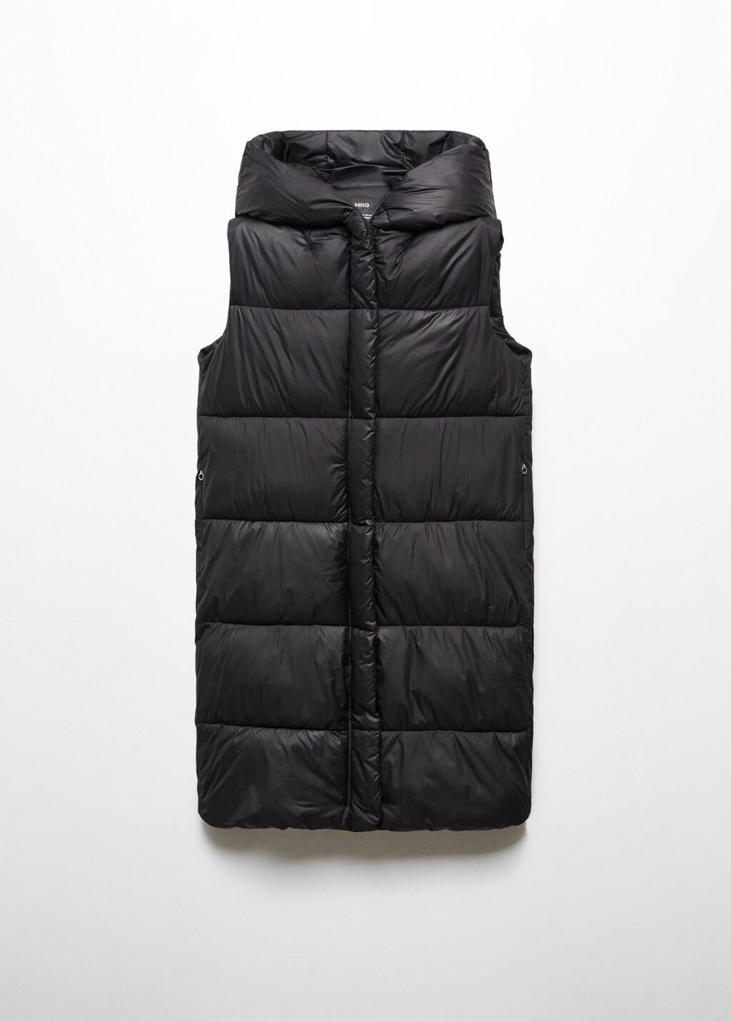 Long quilted gilet - Medium Brown