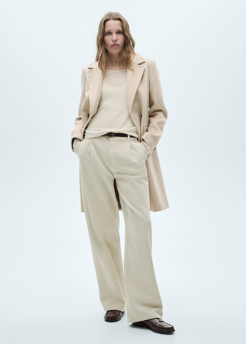 Double-breasted wool coat - Dark Navy