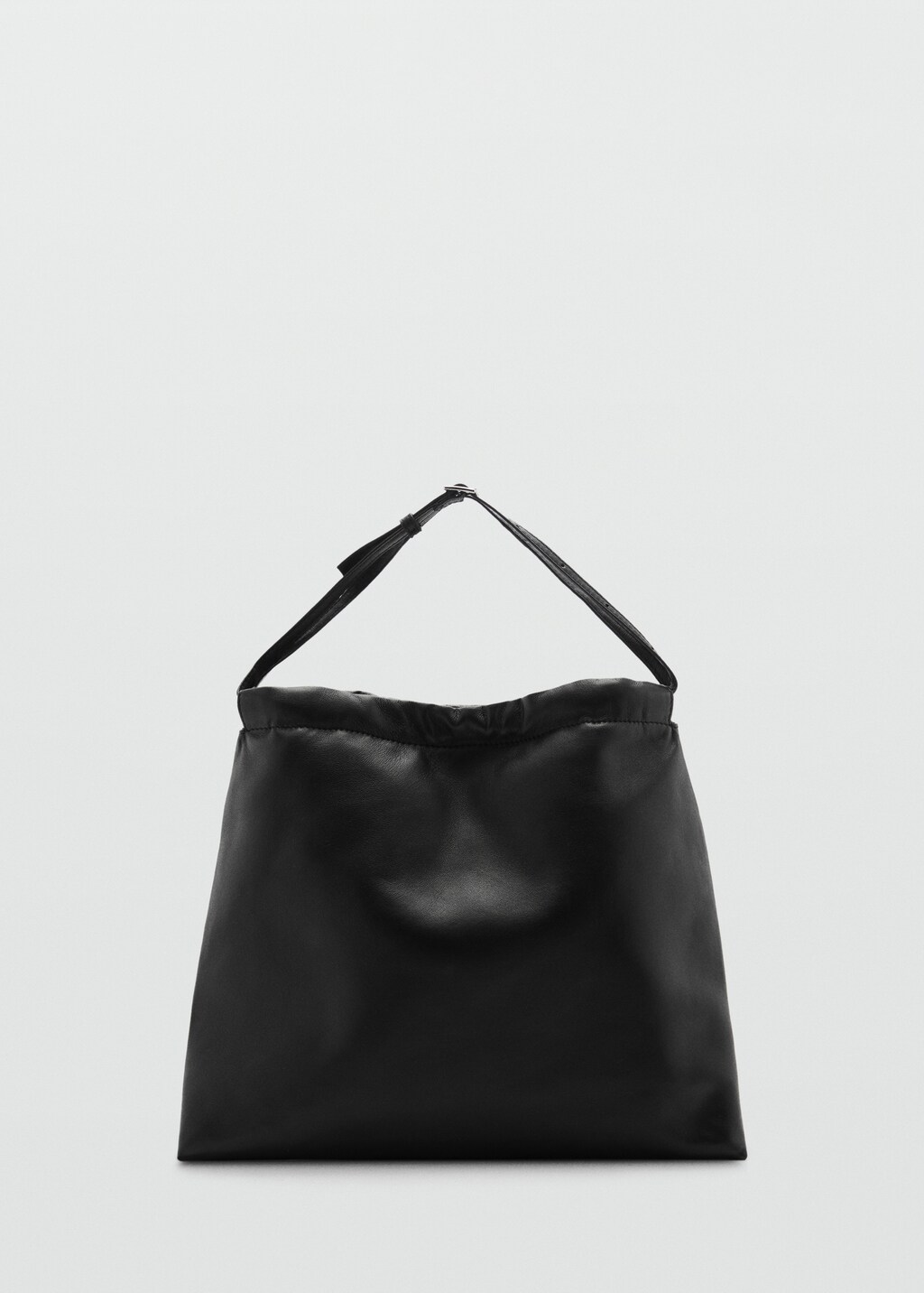 Sack-style leather bag - Black
