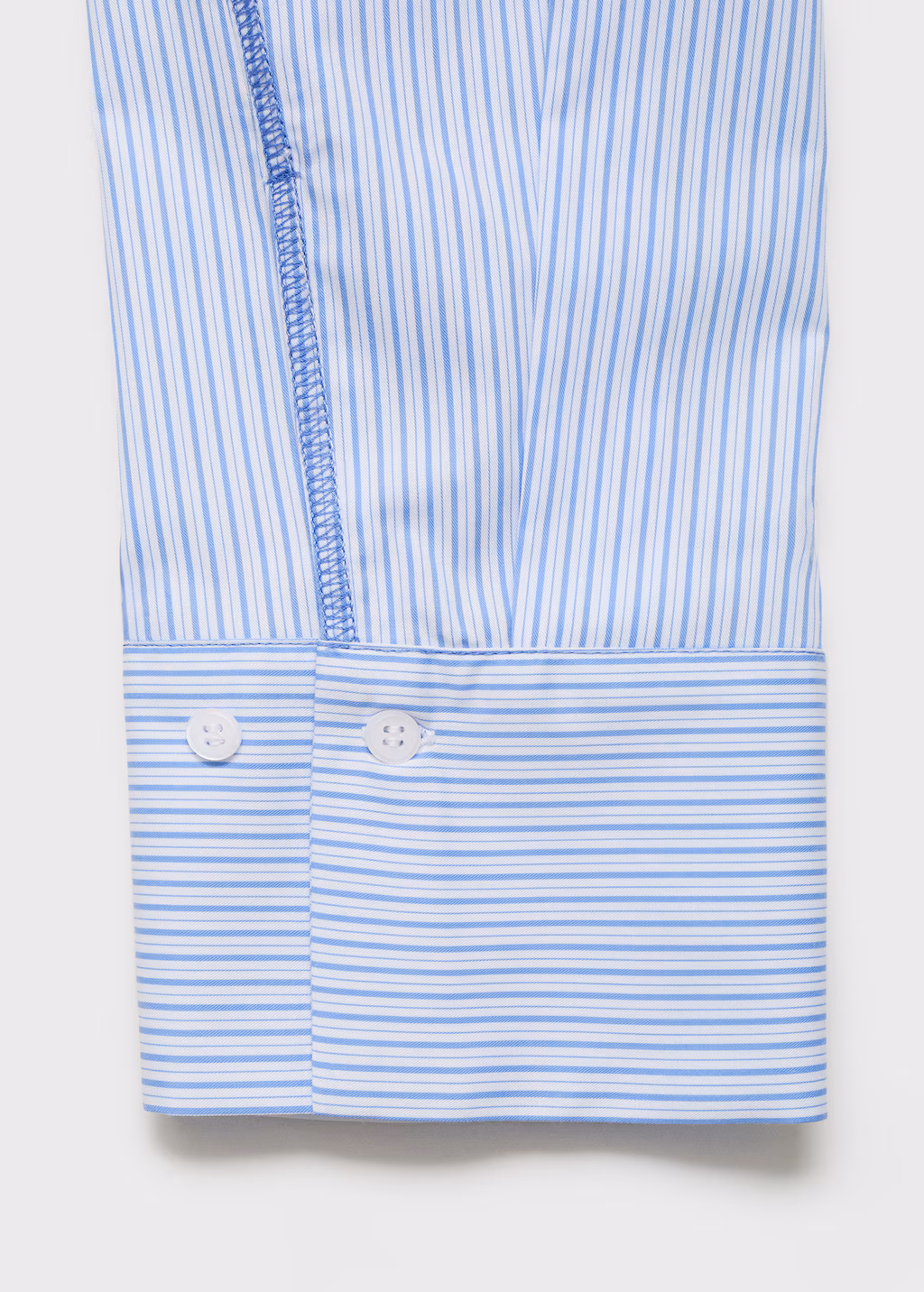 Striped crop shirt with stitching detail - Blue