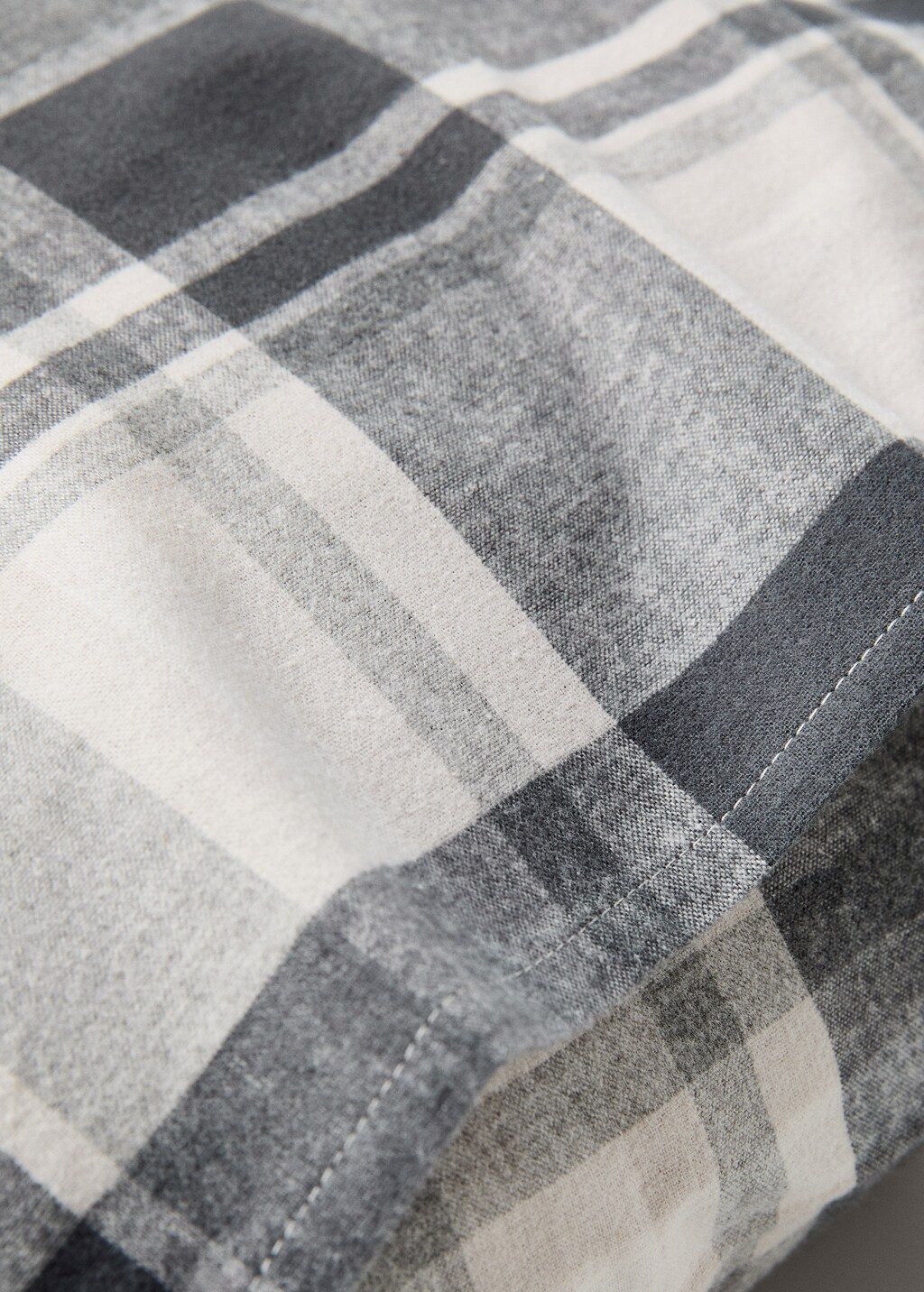 Pillow cover 100% cotton checkered flannel 50x75cm - Grey
