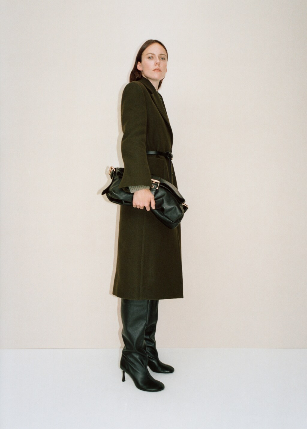 Virgin wool coat with pockets - Khaki