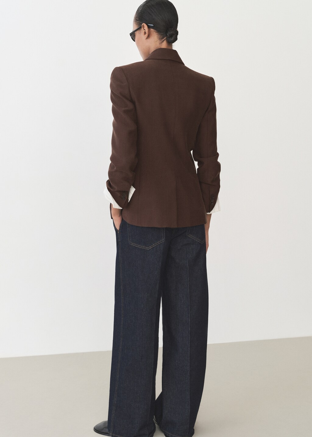 Fitted lyocell jacket - Brown