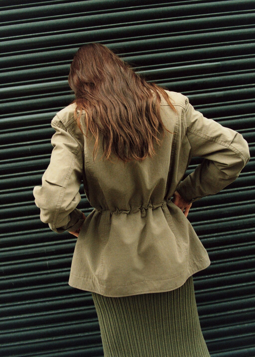 Turtleneck parka with pockets - Medium Brown