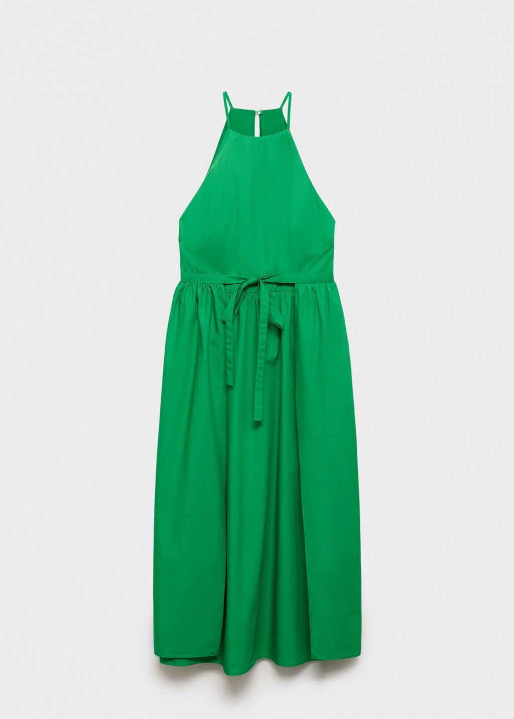 Bow halter neck dress - Green