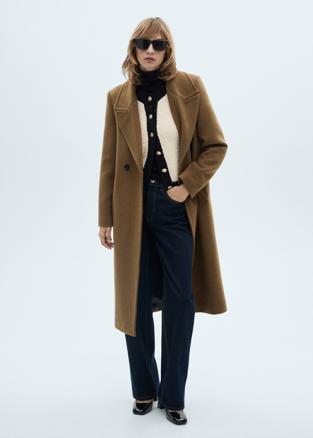 Contrasted buttons jacket - Ecru