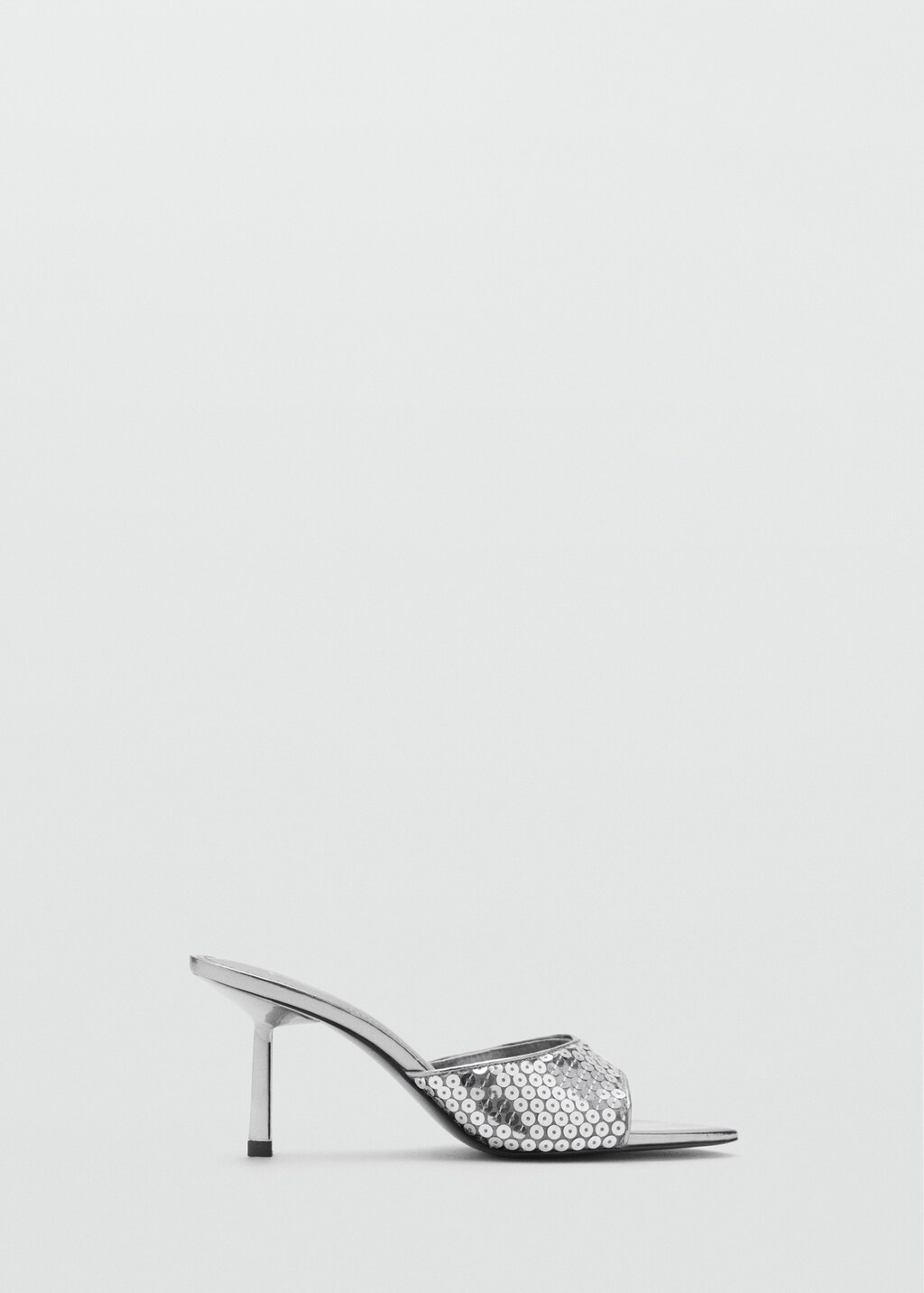 Heeled sandals with sequin strap - Silver