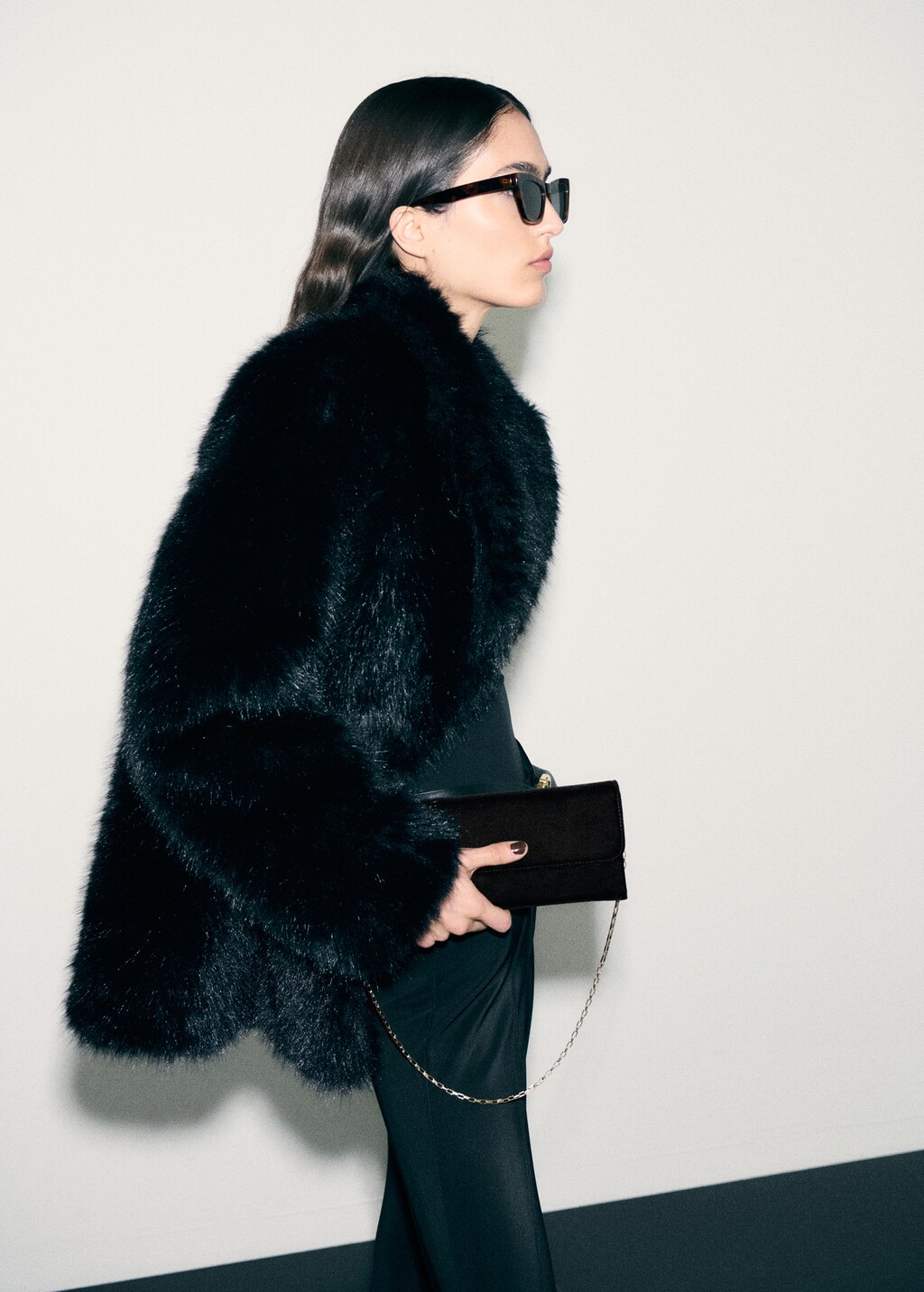 Flap chain bag - Black