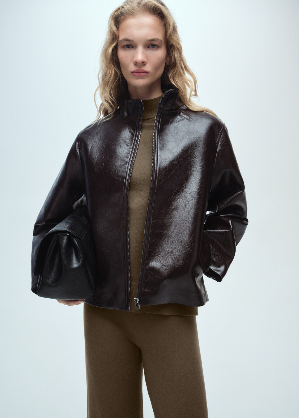 Fine-knit wideleg trousers - Ecru