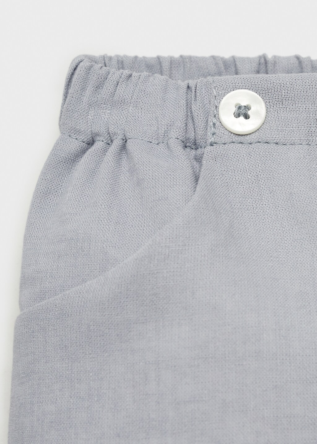 Linen-blend Bermuda shorts - Blue