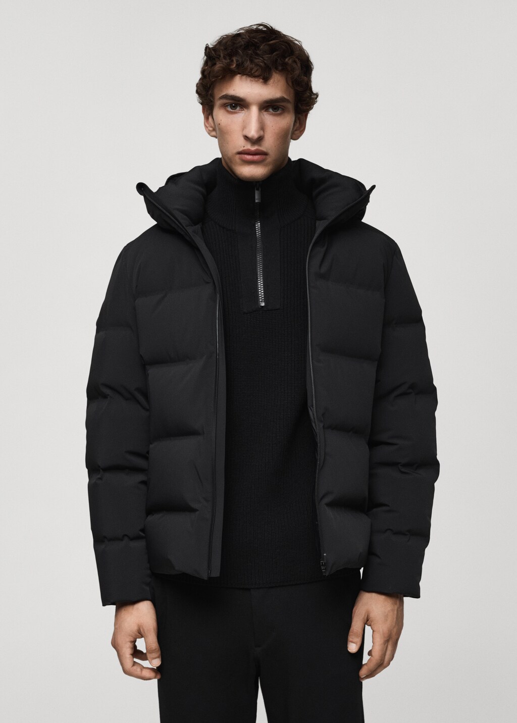 Waterproof anorak with down and feather filling - Dark Navy