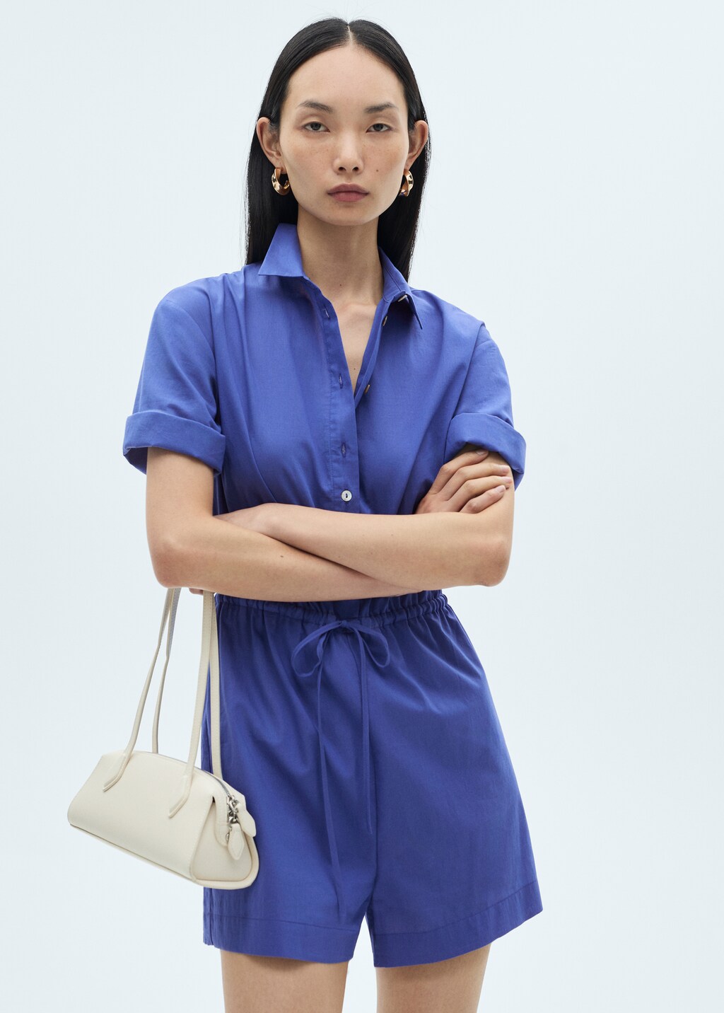 Cotton short jumpsuit - Blue