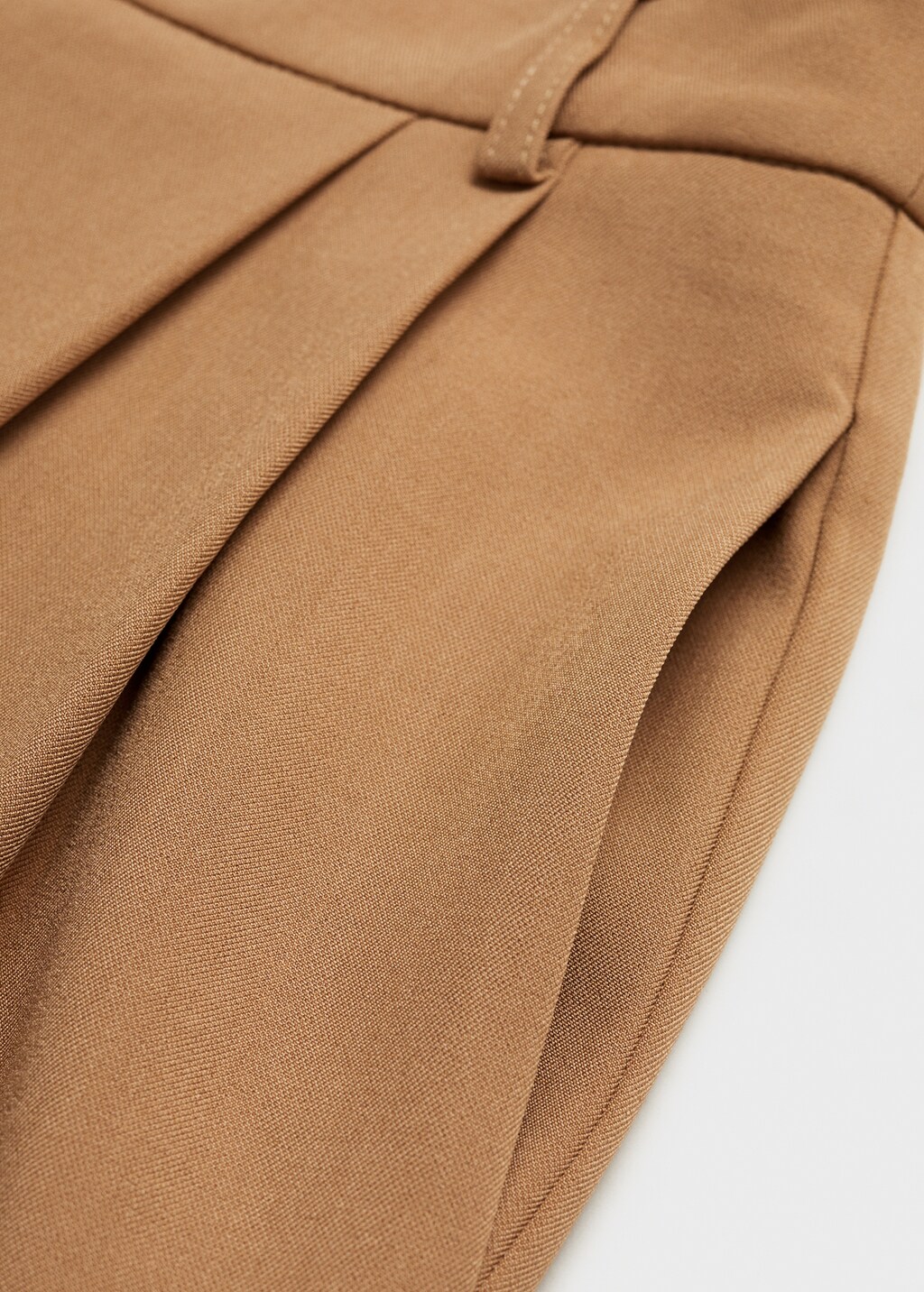 Wideleg pleated trousers - Medium Brown