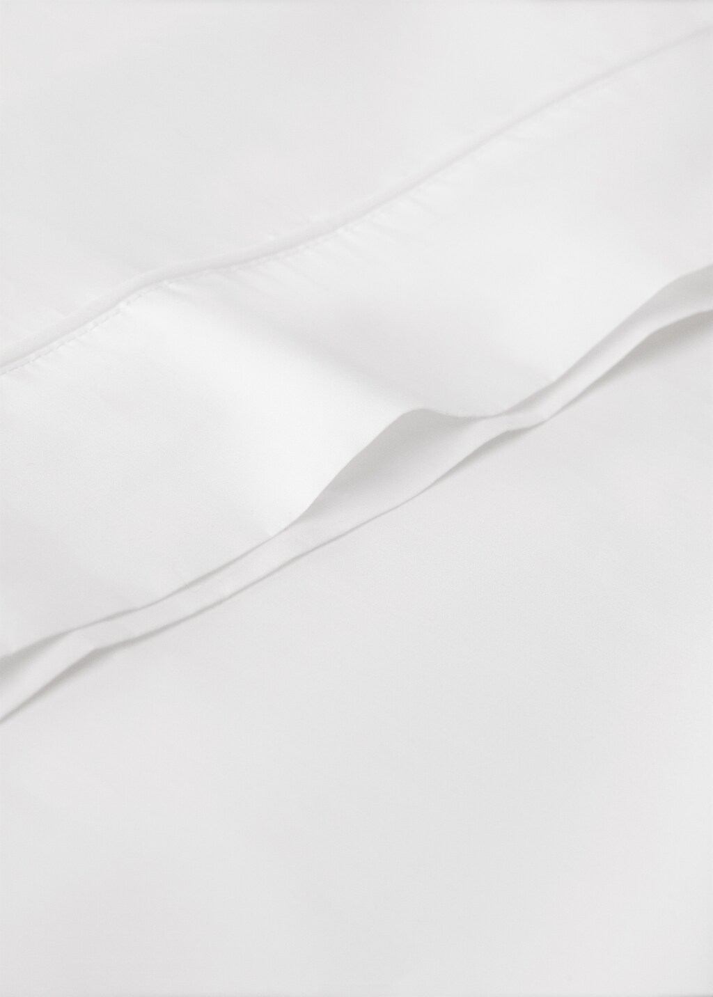 500-thread count cotton percale pillowcase with rounded piping detail, 45x110 cm - White